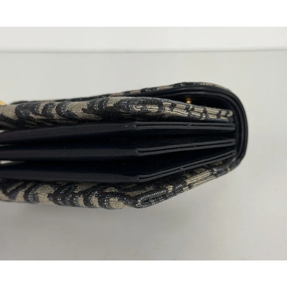 Christian Dior Saddle 5 Gusset Compact Wallet in Blue Oblique Canvas 2023